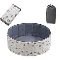 HB.YE Ball Pit for Babies and Toddlers Ball Pool Foldable Playground for Children's Room upgraded kids ball pit play yard Animal design |Gray 100 cm
