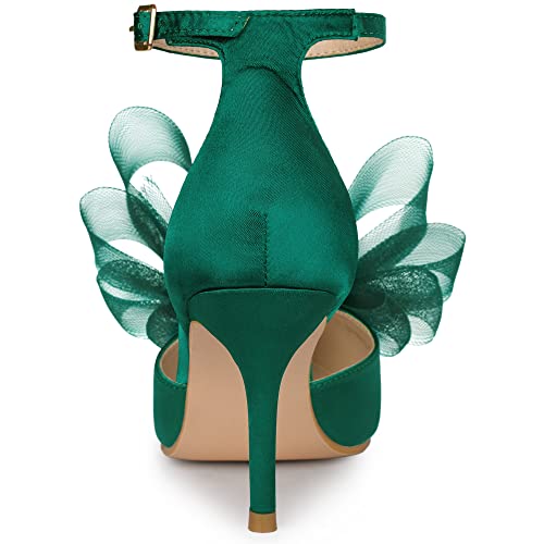 Allegra K Women's Bow Tie Ankle Strap Stiletto High Heels Pumps3