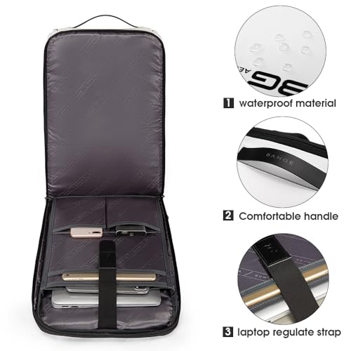 Image of BANGE Business Smart Backpack Waterproof fit 15.6 Inch Laptop Backpack with USB Charging Port,Travel Durable Backpack
