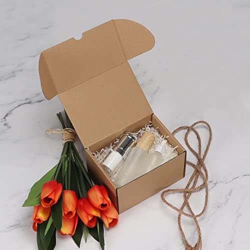 Image of HORLIMER 7x5x4 inches Shipping Boxes Set of 25, Brown Corrugated Cardboard Box Literature Mailer