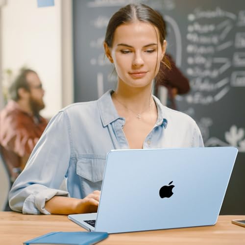 G JGOO Compatible with MacBook Air 13 inch Case 2026 2025-2022 M5 A3449 M4 A3240 M3 A3113 M2 A2681, Matte Plastic Hard Shell for MacBook Air 13.6 inch Case +Keyboard Cover +Screen Protector, Sky Blue by G JGOO - Used condition - Image 7