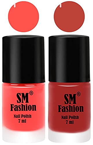 Image of Long Lasting Nail Polish | Nail Paint Combo 7 ml Each) - Set of 2 Baby Pink-Dark Nude