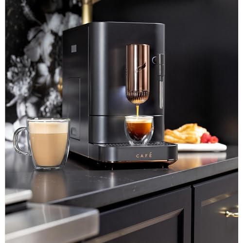 Café Affetto Automatic Espresso Machine + Milk Frother | Built-In & Adjustable Espresso Bean Grinder | One-Touch Brew in 90 Seconds | Matte Black, 1.2 Liter, (C7CEBBS3RD3) - Thumbnail 4