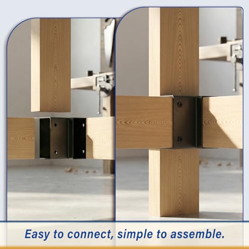 Supports d'établi robustes équerres d'angle droit 3 voies acier pour pied de table bois