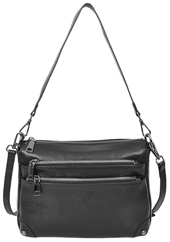 Sac à bandoulière en cuir femme multipoche sangle réglable A1 FASHION GOODS A188