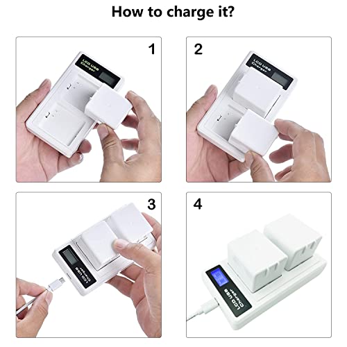 2 Pack 4800mAh Rechargeable Battery with Dual LCD Charger Station for Arlo Pro 3/Pro 4/Ultra/Ultra 2 Camera,Model A-4A,P/N:VMC4040 VMC4040P VMC5040 VMS4240P VMS4340P VMS4440P VMS4640P VMC4350B