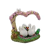 SHINEOFI adorno cisne casero Ornamento escritorio adorno cisne corazón decoración acuario peces decoración pecera cisne resina pecera cisne decoraciones burbuja Decorar