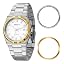White Dial With 1 Silver and 2 Gold Bezel