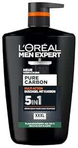 L'Oréal Men Expert XXXL 5-in-1 Shower Gel and Shampoo for Men, Shower Bath for Cleansing Body, Hair and Face, Men's Body Care for Long-Lasting Freshness with Carbon, Pure Carbon, 1 x 1000 ml - View 2