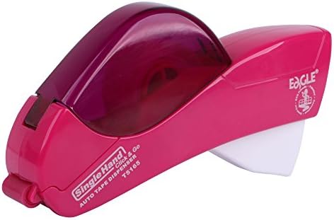 Eagle Automatic Tape Dispenser, Tape Gun, Single Handheld Design, Free 1 Roll of 0.5 Inch(12 mm) and 1 Roll of 0.75 Inch (19 mm) Tapes (Pink)