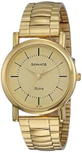 Sonata Analog Champagne Dial Men's Watch-NN77049YM01/NP77049YM01
