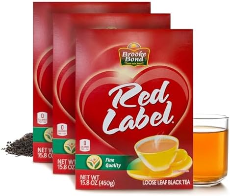 Red Label Tea by Brooke Bond | Loose Tea | Black Tea | Compatible for Chai & Milk | Premium Blend | Refreshing Taste | 450 Grams (Pack of 3)