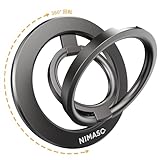 NIMASO スマホリング MagSafe対応 スマホリング マグネット式 スマホ落下防止 角度調整可能 金属リング付き iPhone16/15シリーズ、Androidなど全機種対応(ブラック)