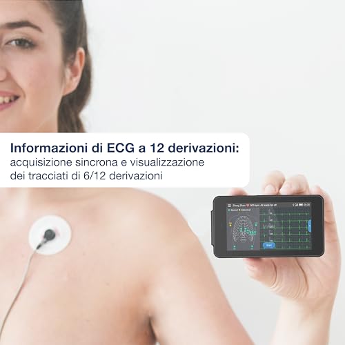 Lepu Medical - PCECG 500 Pocket EKG-Monitor mit 6/12 Ableitungen in Kombination mit Glasgow-Algorithmus, Echtzeit-EKG-Datenerfassung und -analyse, 33236