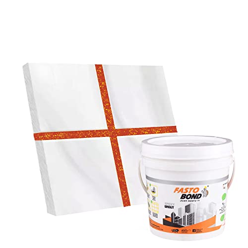 Resin Epoxy Grout - 1 Kg-3 Kg & 5 Kg - Goldan_ Glitter-Sparkle Colors Tile Grout_Fastobond | 3 Components Only | Premixed Glitter For Uniform Finish (1 Kg, Tera Red Golden), 1 Bucket