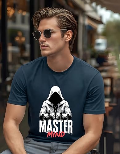 Image of Mastermind Printed T-Shirt for Men | 180 GSM Cotton Blend Men's Tshirt | Regular Fit Half Sleeve Round Neck Printed t-Shirt | Graphic T-Shirt for Men
