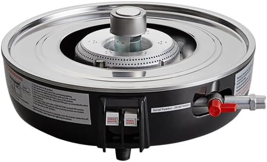 Commercial Gas Rice Cooker and Warmer, 110 Cup Capacity, White, Liquid Propane, 25000 BTU, Automatic Shutoff, 17.1 x 20.2 Inch