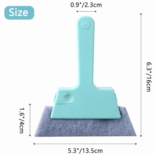 Image of Window Track Cleaner Tool, 3Pcs 4-in-1 Groove Cleaning Brush (with Bristle Brush, Gap Dustpan, Scraper) + 4pcs Replacement Cloth, Washable Cleaning Gadgets for Sliding Door, Sill, Car Vents