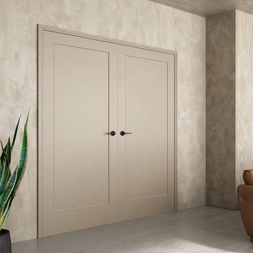 Image of JUBEST 24 inchx80 inch 1-Panel Shaker Style White Primed Hollow Core Interior Molded Door Slab, NOT Pre-drilled and NOT Included Hardware, Pre-Assembled Interior Door for Pantry, Laundry, Closet