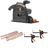 WEN 12-Amp 7-1/4-Inch Variable Speed Plunge Cut Circular Track Saw with 110-Inch Track Saw Track Guide Rail and Clamps (CT1274, CT9110, CT992F)