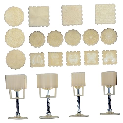 GRIRIW Mondkuchenform Handpresse Runde Quadratische Backzubehör Mondkuchenpressstempel Diy Formen Aus Lebensmittelqualität Kunststoff Für Shortbread Kekse