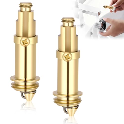 ABOHU Lot De 2 Bondes À Ressort en Laiton, Pop-up Boulon en Laiton, Bonde de Lavabo avec Mécanisme à Ressort et Boulon, Remplacement pour Évier de Baignoire
