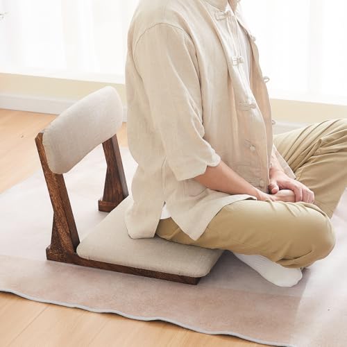 Image of Meditation Chair with Back Support,Japanese Floor Chair,Back Jack for The Floor,Floor Seating,Tatami Floor Seats