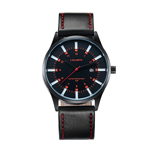 Montre-bracelet double quartz LULI homme avec bracelet cuir véritable