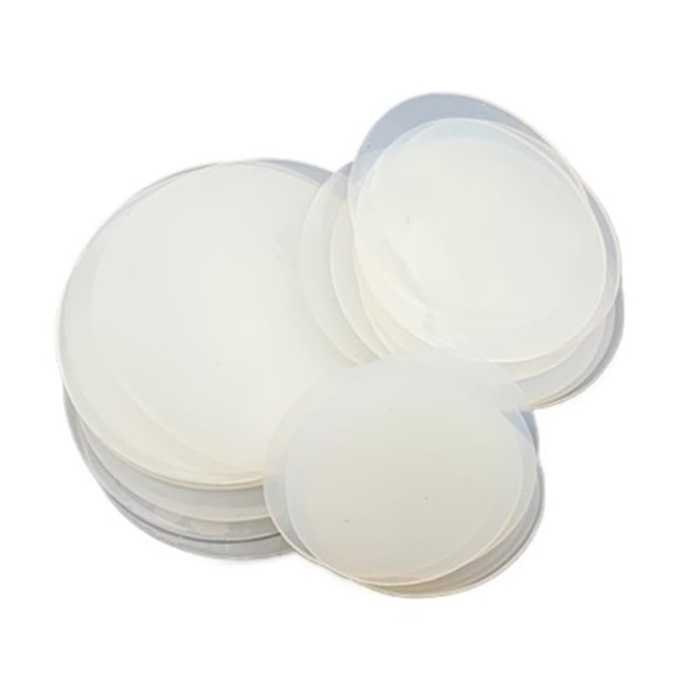 20 Piezas Hojas goma silicona, almohadillas redondas macizas 0.5-6mm juntas