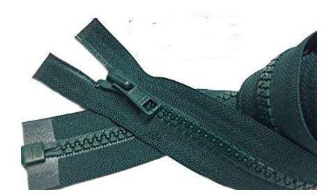 YKK30 Inches Sport Vislon Jacket Zipper, YKK® #5 Molded Plastic Separating - Medium Weight, Made in USA (Cypress Green #830)