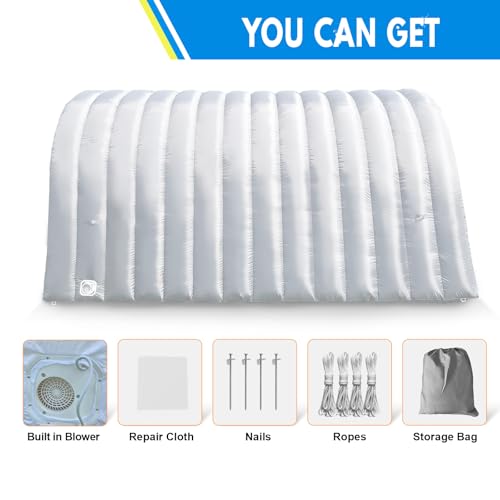 Image of OZIS Inflatable Tunnel Sports Tunnel Entrance with Installed Blower Inflatable Tunnel Tent for Business Advertising Event Exhibition Promotion,Street,Shop,Supermarket,School(White, 16x10x10ft)