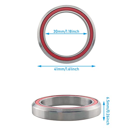 WHYHKJ 2pcs Metal 41mm Bicycle Headset Bearing Mountain Road Bike Bicycle Headset Bearing Part, Silver - Thumbnail 2