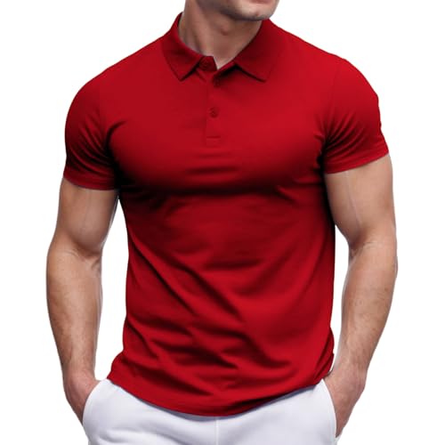 Polo para Hombre Manga Corta Cuello Solapa Holgado Camiseta Ajustada Casual Golf Transpirable miniatura 1