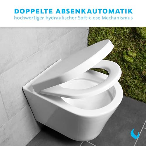 Bullseat Toilettendeckel D-Form – WC Sitz mit Softclose, abnehmbar | Klobrille aus Urea-Duroplast, antibakteriell & UV-beständig… – Ansicht 4