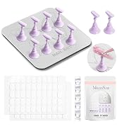 MelodySusie Nail Stand for Press Ons, Super Metal Square With Butterfly Pattern Magnetic Base for...