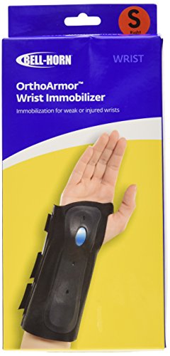 Ortho Armor Wrist Immobilizer in Black / Blue Wrist / Size: Right / Small by Bell-Horn