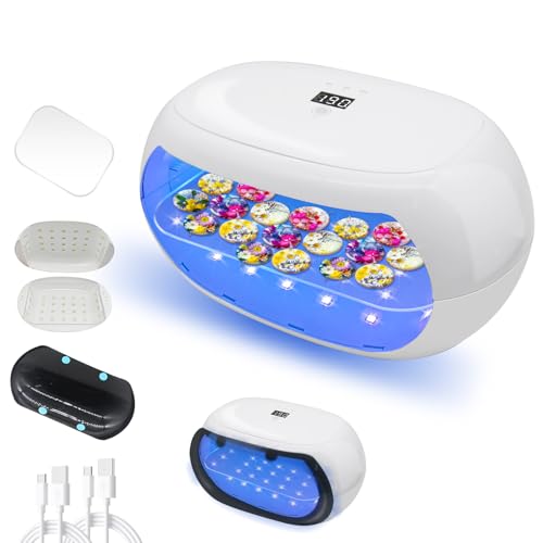 Amlope Lámpara de Resina UV de Doble Cara Lámparas de Curado de Resina Lámparas UV de para Curado Rápido con Pantalla LED Lámpara para Bricolaje, Moldes (Stil 2)