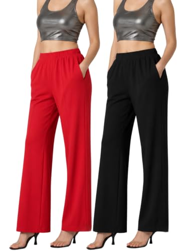 Image of Leriya Fashion Women's Yoga Dress Pants Stratchable Work Slacks Business Casual Office Straight Leg /Bootcut Elastic Waist Trouser for Women