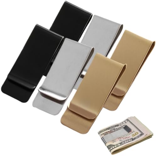 Tarjeta de Crédito Abrazadera,6 piezas Dinero Clip Titular,Tarjeta Clip Acero Inoxidable,Clip de Dinero de Metal,Hombres Clip de Dinero,Para tarjetas de clip de facturas Soporte de efectivo