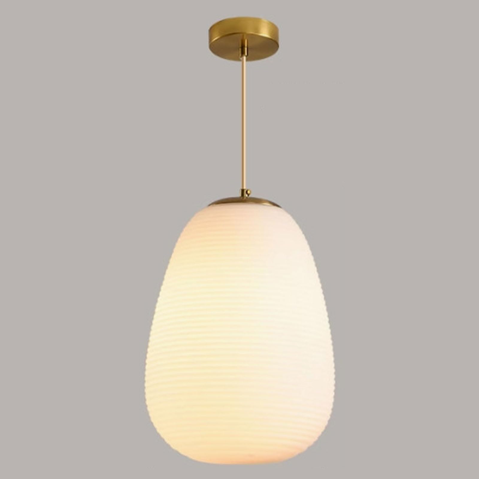 Lampada a sospensione E26 a testa singola con luce calda, paralume sferico in vetro color crema, lampada moderna per camera da letto, balcone, adatta per caffè e isole cucina.