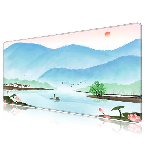 Tapis de bureau multifonction LL-COEUR paysage grand tapis de souris grand format