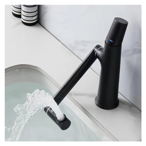 Robinet de lavabo gris avec jet d'eau décoratif régulé et mitigeur eau chaude et froide