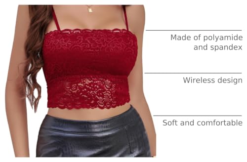 Image of Avidlove Bralettes for Women Lace Spaghetti Strap Tank Top Tube Slim Basic Camisole
