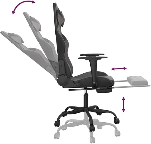Miniatura 7 de Silla de masaje para juegos, silla giratoria con soporte lumbar, silla de juegos de computadora adecuada para oficina, sala de juegos, dormitorio