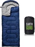 Earth Guru Sleeping Bags for Adults Cold Weather & Warm - Backpacking Camping Sleeping Bag for Kids 10-12, Girls, Boys - Lightweight Compact Camping Essentials Gear Accessories Hiking Sleep Must Haves
