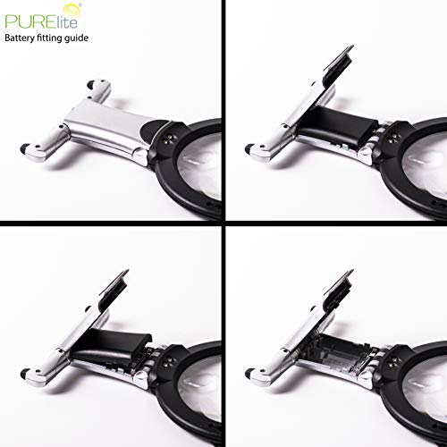 Purelite 2-in-1 Verlichte Handsfree Vergrootglas (LED), Zilver & Zwart, 14x2.5x22.5 cm - Image 8