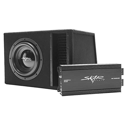 Image of Skar Audio Single 10 inch Complete 2,000 Watt EVL Series Subwoofer Bass Package - Includes Loaded Enclosure with Amplifier