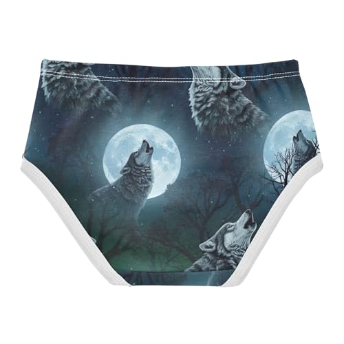 Girls Underwear Toddler 2t Cotton Little Girl Panties Print Briefs Girls Undies White Black Wolves Prints2