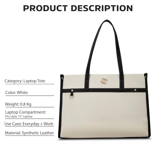Image of Lavie Signature Women's Kentucky Colourblock Tote Laptop Bag | Tote Laptop Bag for Work | Ladies Purse | Stylish Shoulder Bag | Gift for Women