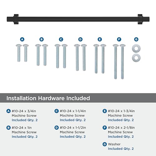 Image of Amerock Davenport 18 inch (457mm) Center-to-Center Matte Black Appliance Pull, BP36699MB